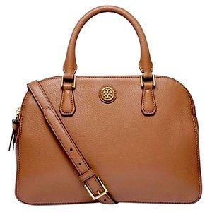 Tory Burch Robinson Tiger Eye Pebbled Reva 2x Zip